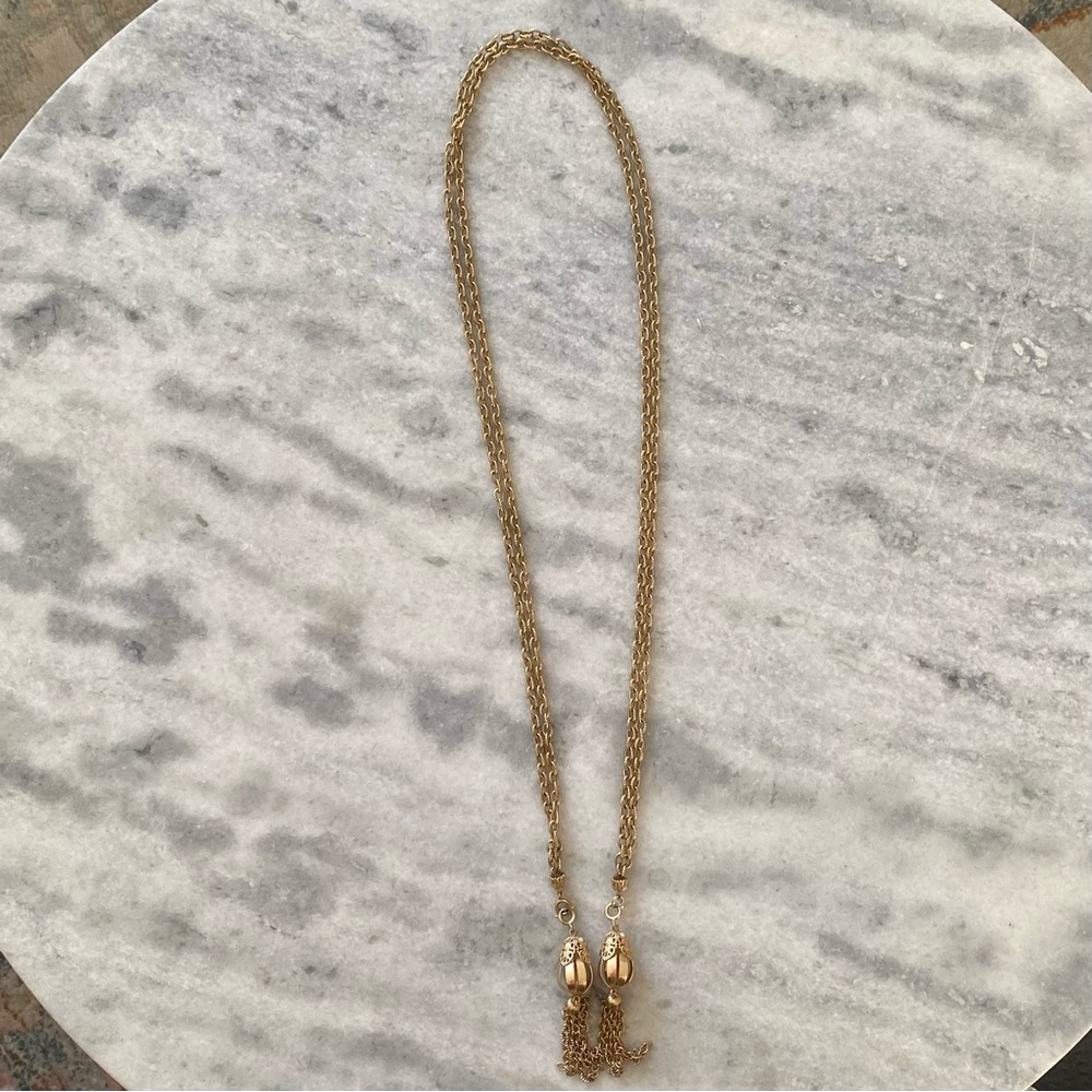 1990s gold tassel belt/necklace